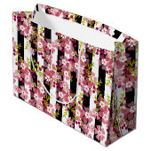 Roze bloemen groot cadeauzakje (Achterkant Gekanteld)