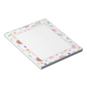  roze bloemen Groovy Retro Design Notitieblok (Schuin)