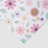 roze bloemen Groovy Retro Design Tissuepapier (Detail)