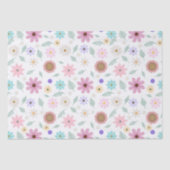  roze bloemen Groovy Retro Design Tissuepapier (Voorkant)