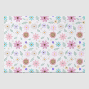 roze bloemen Groovy Retro Design Tissuepapier