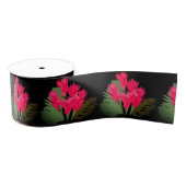 Roze bloemen grosgrain lint (Spoel)