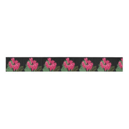 Roze bloemen grosgrain lint