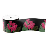 Roze bloemen grosgrain lint (Spoel)