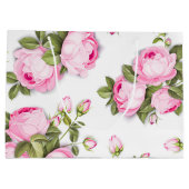 Roze Bloemen Grote Gift Bag Groot Cadeauzakje (Achterkant)
