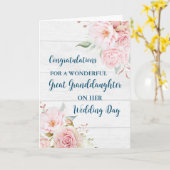 Roze Bloemen Grote kleindochter bruiloft Kaart (Gele Bloem)