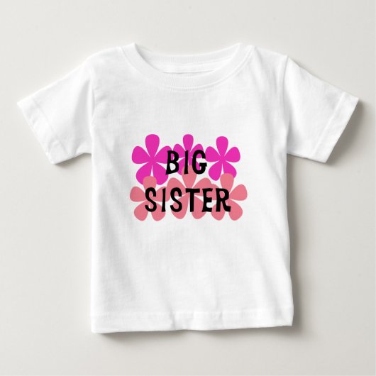 Roze Bloemen Grote Zuster T-shirts en geschenken (Voorkant)