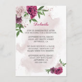 roze bloemen grove details informatiekaartje (Voorkant)