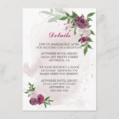 roze bloemen grove details informatiekaartje (Voorkant)