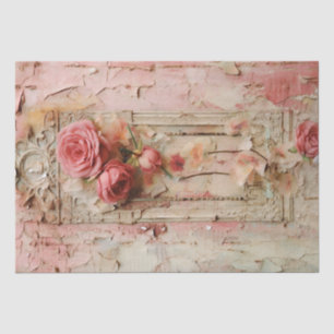 Roze  Bloemen Grunge Decoupage Tissuepapier