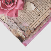 Roze Bloemen Grunge Decoupage Tissuepapier (Detail)