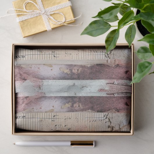 Roze Bloemen Grunge Decoupage Tissuepapier (Geschenk)