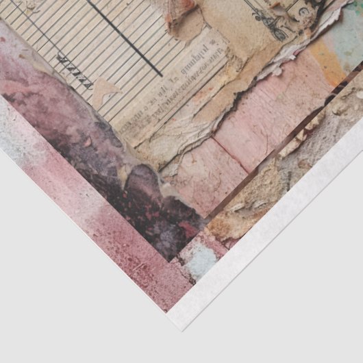 Roze  Bloemen Grunge Decoupage Tissuepapier (Detail)