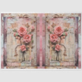 Roze  Bloemen Grunge Decoupage Tissuepapier (Voorkant)