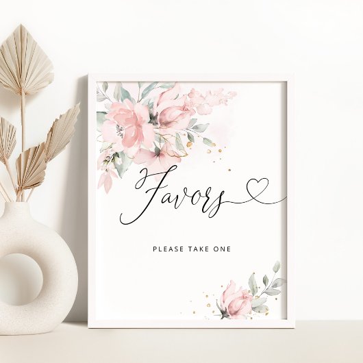 Roze bloemen Gunsten neem een poster