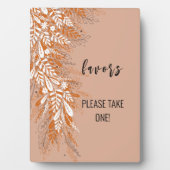 Roze Bloemen gunsten Neem een tafelblad teken plaq Fotoplaat (voorkant)