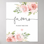 Roze bloemen gunsten neem er een poster (Voorkant)