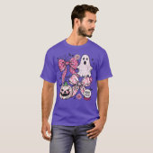 Roze Bloemen Halloween Mashup T-shirt (Voorkant volledig)