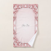 Roze Bloemen Handdoek Set (Handdoek)