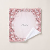 Roze Bloemen Handdoek Set (Wasdoekje)