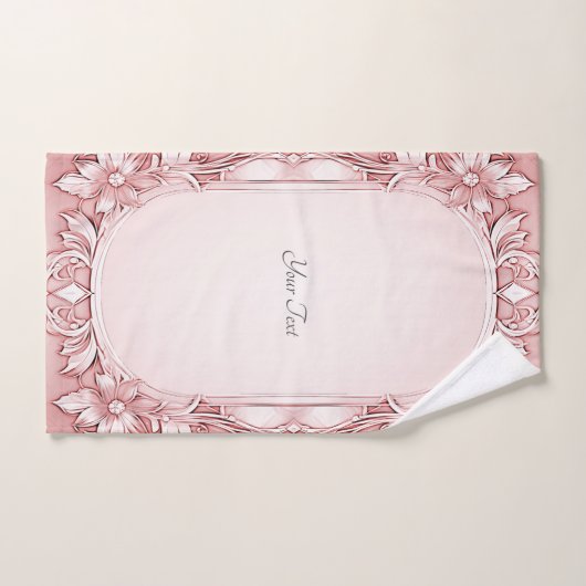 Roze Bloemen Handdoek Set (Handdoek)