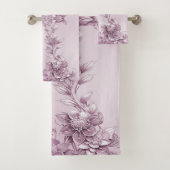 Roze Bloemen Handdoek Set (Insitu)