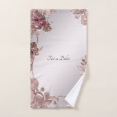 Roze  Bloemen Handdoek Set (Handdoek)
