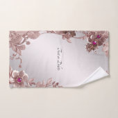 Roze  Bloemen Handdoek Set (Handdoek)