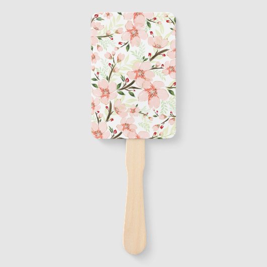 Roze bloemen handwaaier (Voorkant)