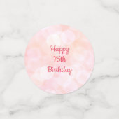 roze bloemen Happy 75th Birthday design Confetti (Kleine voorkant)