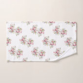 Roze Bloemen Happy Easter Ribbon Bad Handdoek (Handdoek)