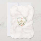 Roze bloemen Harde Lijst Marble Girl Bevestiging Kaart (Achterkant)