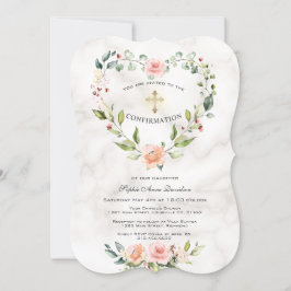 Roze bloemen Harde Lijst Marble Girl Bevestiging Kaart