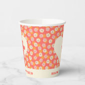 Roze Bloemen Hart & Cross Vrouwen Christelijk Papieren Bekers (Links)