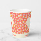 Roze Bloemen Hart & Cross Vrouwen Christelijk Papieren Bekers (Rechts)