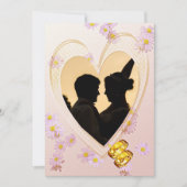 Roze Bloemen, Hart, Foto, Ringen Probediner Kaart (Voorkant)