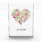 Roze Bloemen Hart LIEFDE JE MAM Moederdag Zoet Fotoblokken (Voorkant)