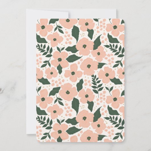 Roze Bloemen Hart Moederdag Brunch Kaart (Achterkant)