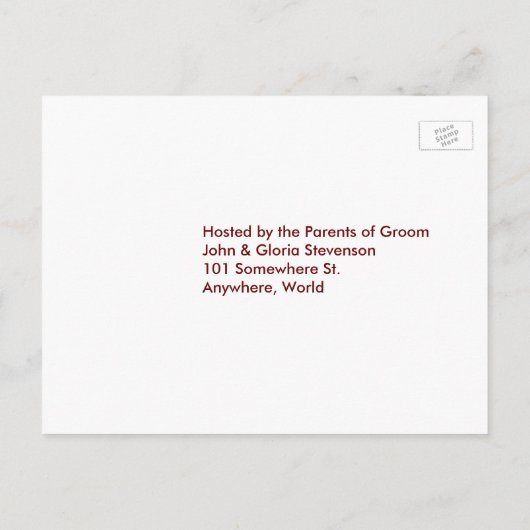 Roze Bloemen, Hart, Ringen RSVP Proefavondeten Uitnodiging Briefkaart (Achterkant)