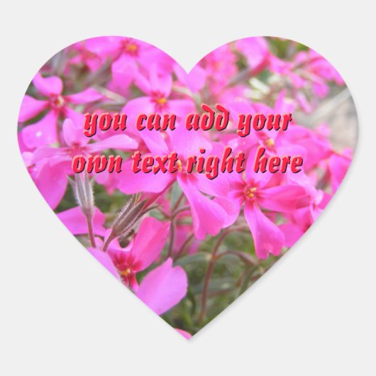 Roze Bloemen Hart Stickers (Voorkant)