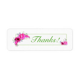 Roze bloemen Hartelijk dank Stickers - labels
