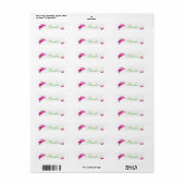 Roze bloemen Hartelijk dank Stickers - labels (Full Sheet)