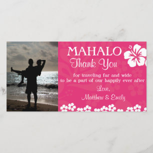 Roze bloemen Hartelijk dank voor uw fotokaart Bedankkaart