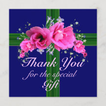 Roze bloemen Hartelijk dank voor uw kaartje
