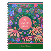  roze bloemen harten dankbaarheid Journal Notitieboek (Voorkant)