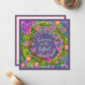  Roze Bloemen Harten Hosanna Pasen Notitiekaartje (Voorkant / Achterkant in situ)