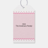 Roze Bloemen Harten Verjaardag Cadeaulabel (Achterkant)