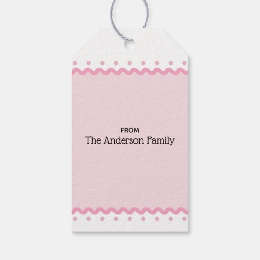 Roze Bloemen Harten Verjaardag Cadeaulabel (Achterkant)