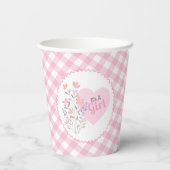 Roze Bloemen Het is een Meisje Baby shower Papieren Bekers (Achterkant)