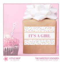 Roze Bloemen Het is een Meisje Baby shower